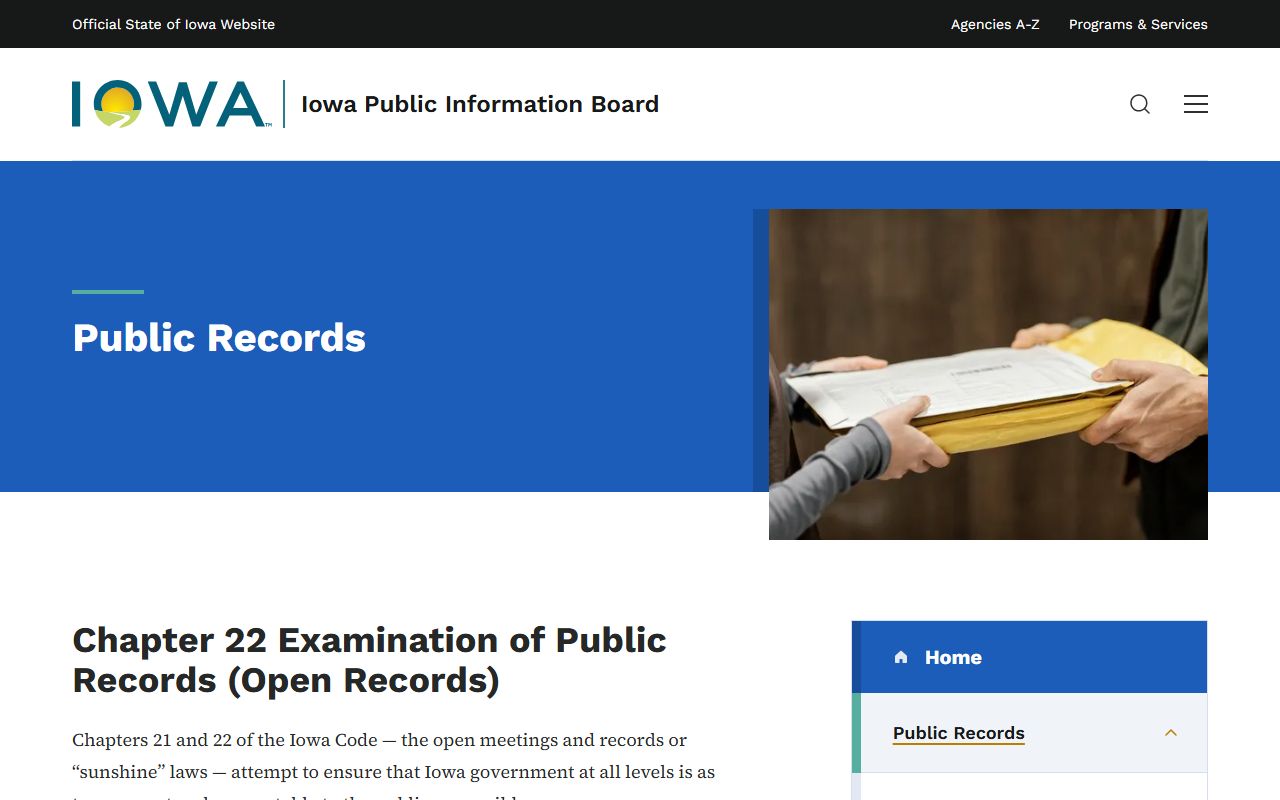 Iowa public records overview for Cedar County mugshot requests